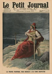 Not only is France pacifist but determined to be respected, front cover illustration from 